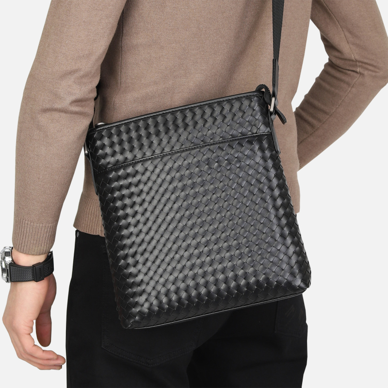 Muška torba za rame, ručno pletena, vertikalni crossbody dizajn, materijal Super fiber, podstava od poliester, marka RuiBLI