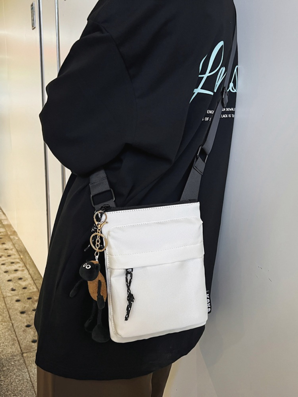 Muška torba preko ramena, mali kvadratni oblik, torba za mobitel, gradski sportski casual stil, minimalistički umjetnički dojam, Oxford tkanina