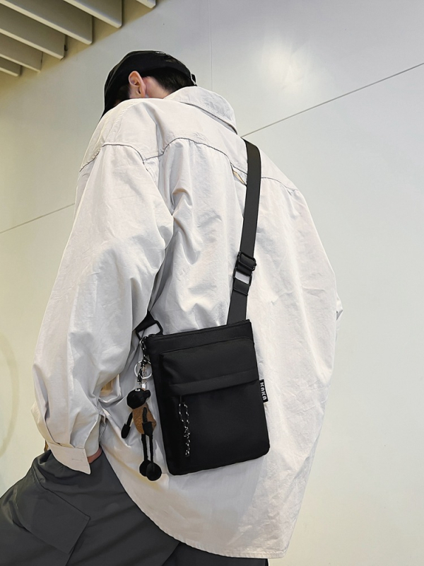 Muška torba preko ramena, mali kvadratni oblik, torba za mobitel, gradski sportski casual stil, minimalistički umjetnički dojam, Oxford tkanina