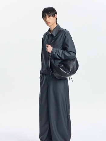 Muška crossbody torba od PU materijala, vodootporna, kompatibilna s prijenosnim računalom, street fashion stil, proljetno izdanje 2025