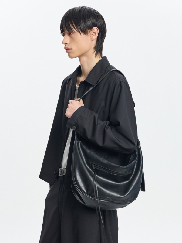 Muška crossbody torba od PU materijala, vodootporna, kompatibilna s prijenosnim računalom, street fashion stil, proljetno izdanje 2025