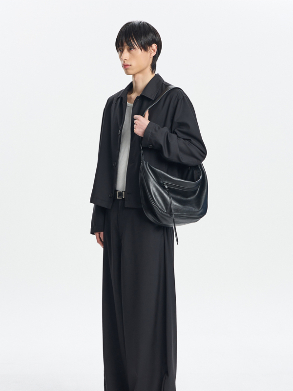 Muška crossbody torba od PU materijala, vodootporna, kompatibilna s prijenosnim računalom, street fashion stil, proljetno izdanje 2025