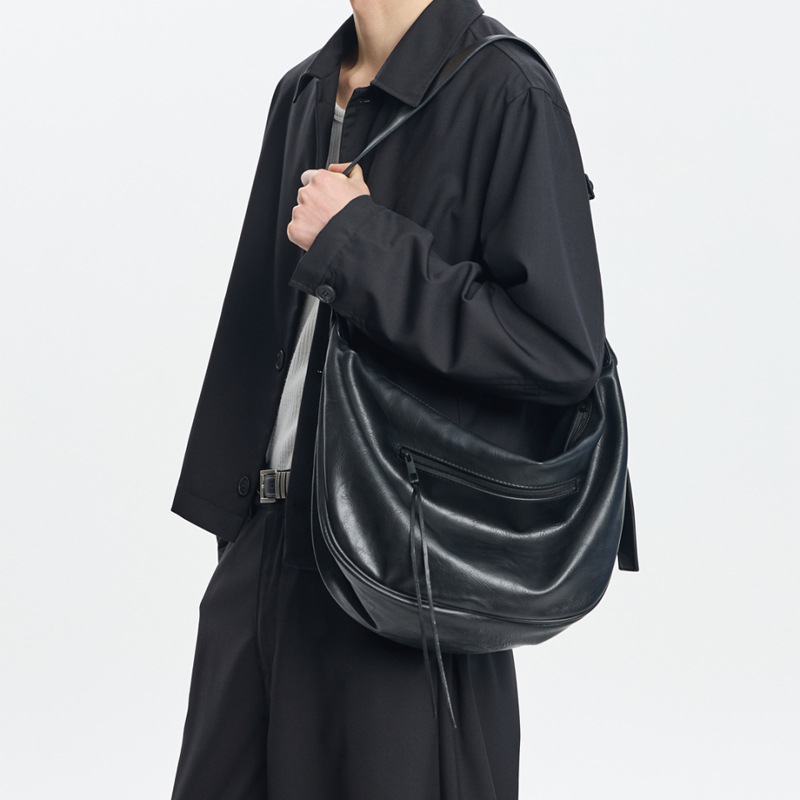 Muška crossbody torba od PU materijala, vodootporna, kompatibilna s prijenosnim računalom, street fashion stil, proljetno izdanje 2025
