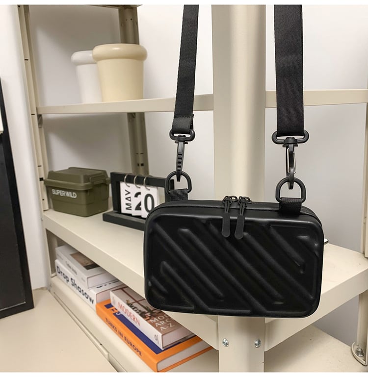 Muška PU crossbody torba – Korejskog stila, kvadratnog oblika, jednobojna, podstava od poliestera, smanjenje opterećenja