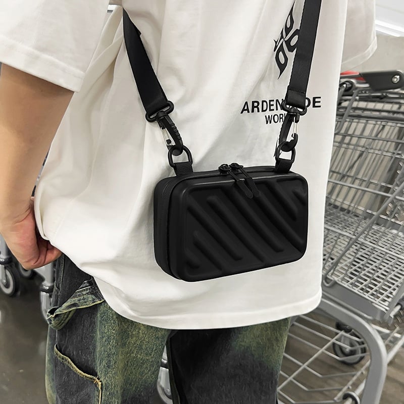 Muška PU crossbody torba – Korejskog stila, kvadratnog oblika, jednobojna, podstava od poliestera, smanjenje opterećenja