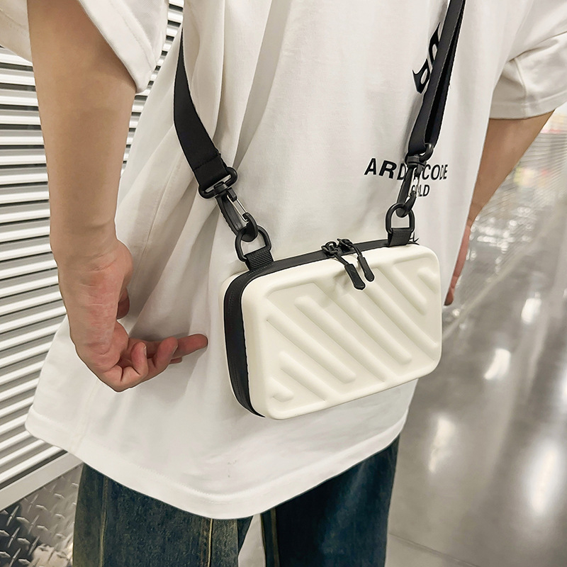 Muška PU crossbody torba – Korejskog stila, kvadratnog oblika, jednobojna, podstava od poliestera, smanjenje opterećenja