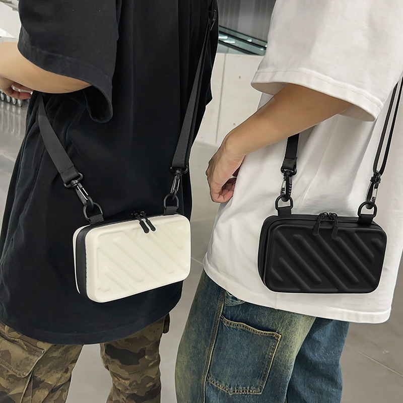 Muška PU crossbody torba – Korejskog stila, kvadratnog oblika, jednobojna, podstava od poliestera, smanjenje opterećenja