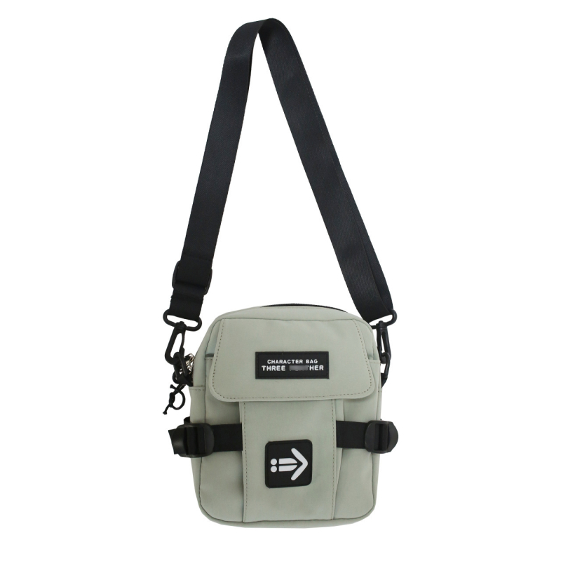 Muška crossbody torba s uličnim stilom, najlon materijal, geometrijski uzorak, podstava od poliestera, otpornost na habanje