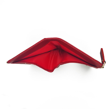 Waniuar ženski novčanik od prve sloje goveđe kože, kompaktni novčanik u stilu clutcha, teksturirana površina, poliester podstava