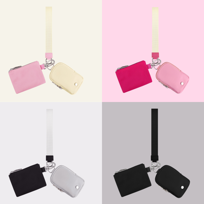 Portofel pentru monede, nylon, formă pătrată verticală, deschidere cu fermoar, căptușeală poliester, stil urban minimalist