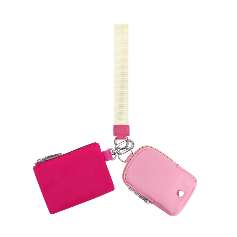 Portofel pentru monede, nylon, formă pătrată verticală, deschidere cu fermoar, căptușeală poliester, stil urban minimalist