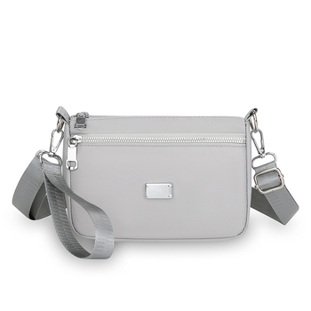 Nylon crossbody torba, gradski minimalistički stil, horizontalni kvadratni oblik, zatvarač, unutarnja džep s zatvaračem