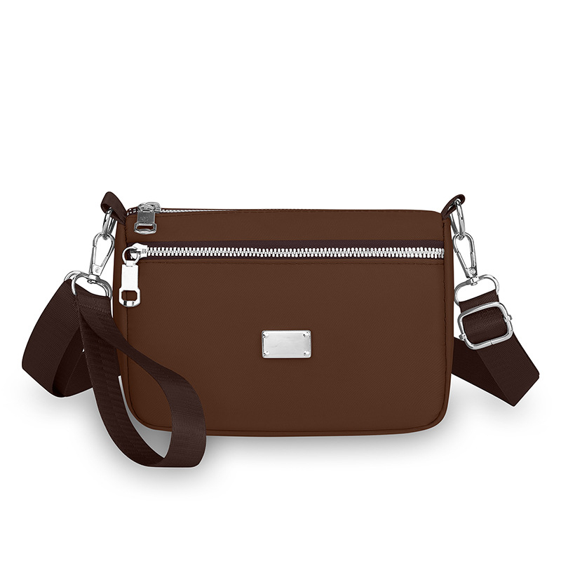 Nylon crossbody torba, gradski minimalistički stil, horizontalni kvadratni oblik, zatvarač, unutarnja džep s zatvaračem