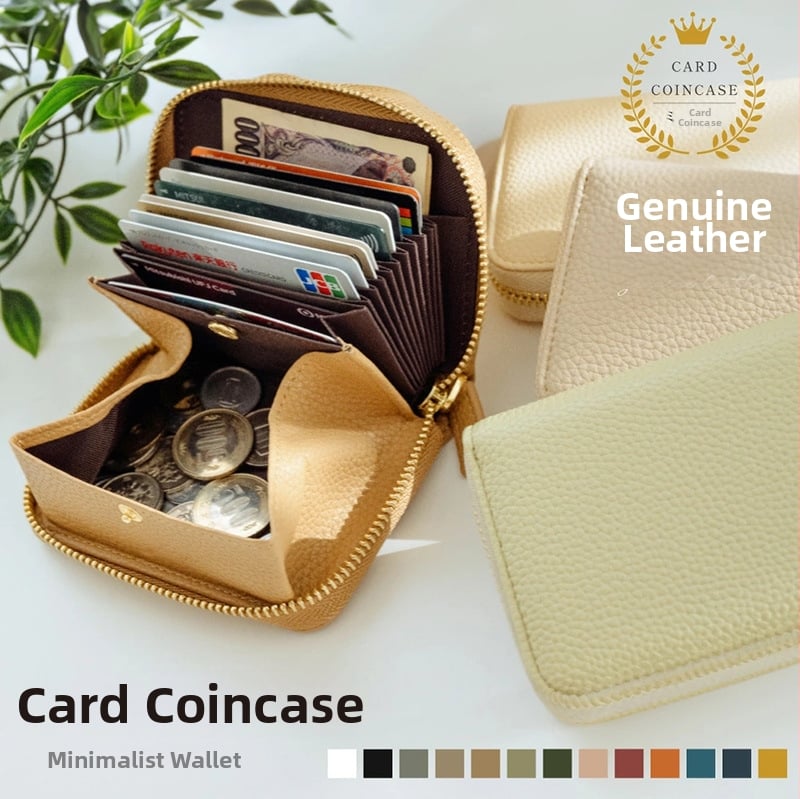 Дамски кожен портфейл с акордеонни отделения за карти и монети, японски стил (Първи слой телешка кожа; естествена кожа; подплата: синтетична кожа; едноцветен модел)