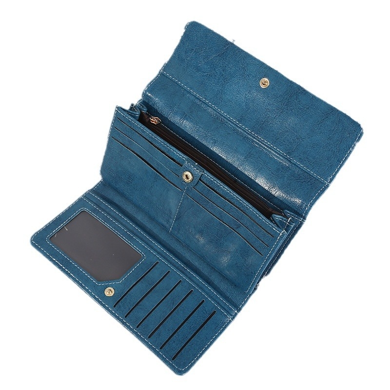 Ženski PU dugi novčanik–clutch s velikim kapacitetom, Beelkeey, jedinstven jednobojni uzorak, PU podstava, licencirana privatna oznaka