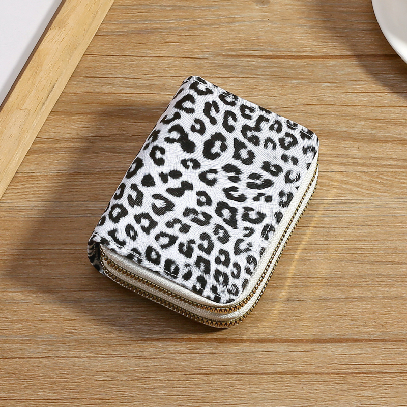 Novčanik za kovance s leopardim uzorkom, PU, unisex, podstava od sintetičke kože, proširivo skladištenje