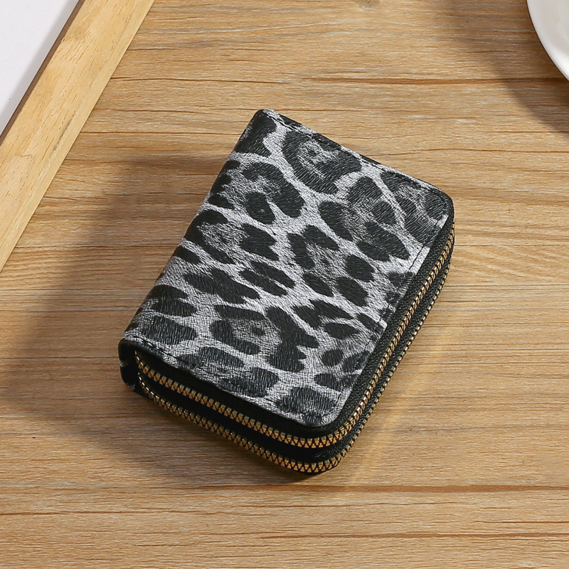 Novčanik za kovance s leopardim uzorkom, PU, unisex, podstava od sintetičke kože, proširivo skladištenje