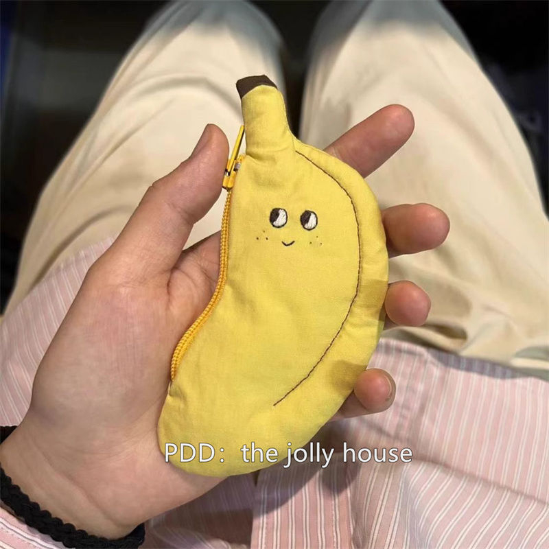 Banana-oblik novčanik za sitniš s privjeskom crtić djevojke, poliester materijal, stil zrela žena, marka Drugo, za kućno skladištenje