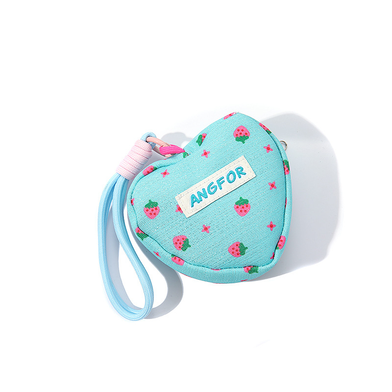 Unisex mini novčanik s motivom Strawberry Love — proljeće 2025, poliester, svakodnevna uporaba