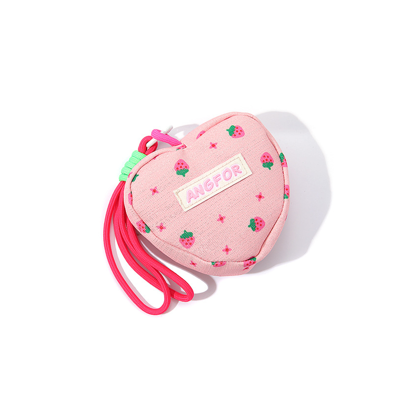 Unisex mini novčanik s motivom Strawberry Love — proljeće 2025, poliester, svakodnevna uporaba