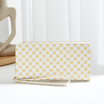 Ženski dugački novčanik sa zipom, pretinac za kartice i džep za telefon, PVC, jednobojni uzorak, podstava od sintetičke kože, proljeće 2024, ultra lagan