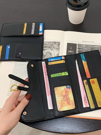 Uniszex vászon pénztárca PU belsővel – légáteresztő, hosszú összecsukható dizájn, 2024 tavasz