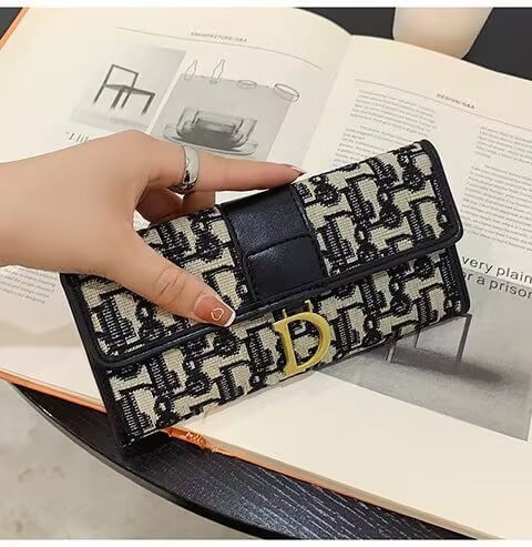 Uniszex vászon pénztárca PU belsővel – légáteresztő, hosszú összecsukható dizájn, 2024 tavasz