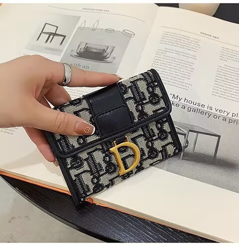 Uniszex vászon pénztárca PU belsővel – légáteresztő, hosszú összecsukható dizájn, 2024 tavasz