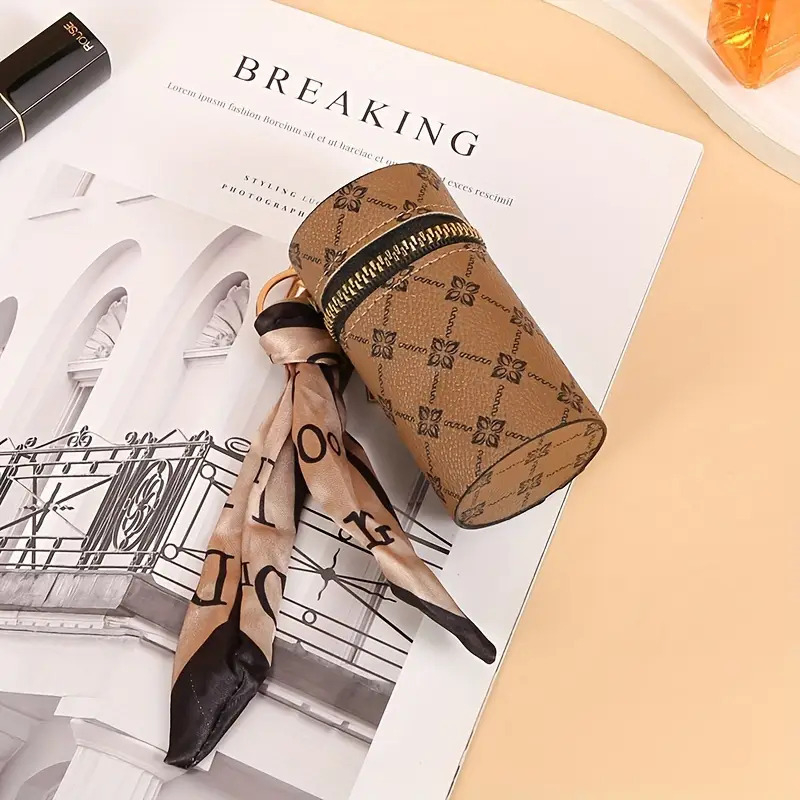 Huizhuo Portofel pentru monede, PU, imprimeu floral, primăvara 2024, pentru uz zilnic, spațiu de depozitare