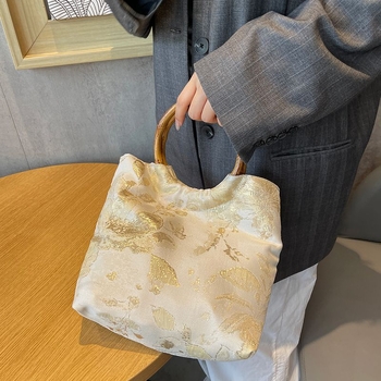 Poliészter jacquard kézitáska, retro stílusú esküvői kiegészítő, velúr bélés