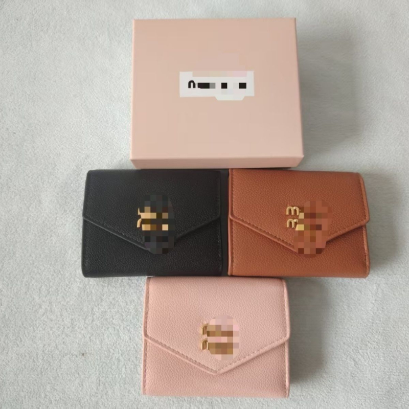 Γυναικεία θήκη καρτών και πορτοφόλι κερμάτων από γνήσιο δέρμα, τριπλής πτυχής σχεδίαση, PU υφή δέρματος, ultra-light καθημερινό πορτοφόλι, Φθινόπωρο 2024