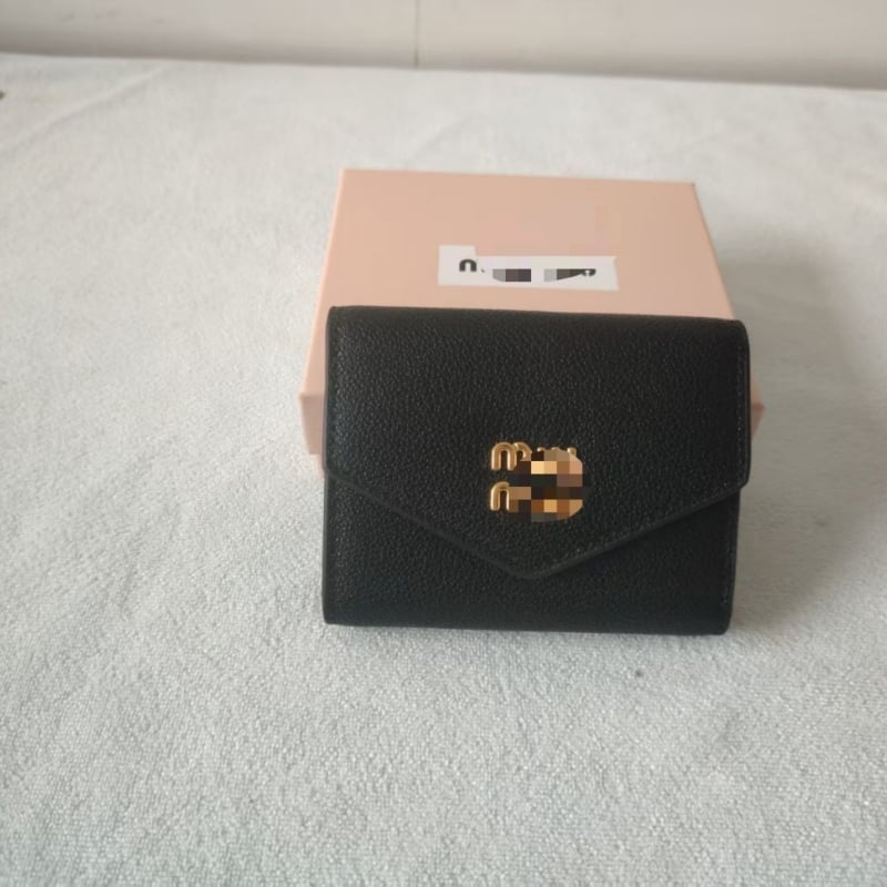 Γυναικεία θήκη καρτών και πορτοφόλι κερμάτων από γνήσιο δέρμα, τριπλής πτυχής σχεδίαση, PU υφή δέρματος, ultra-light καθημερινό πορτοφόλι, Φθινόπωρο 2024