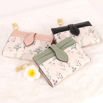 Kissring PU érme-tárca virágos mintával, poliészter bélés, ultra-könnyű