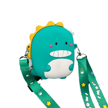 Silikonski novčanik za kovanice s dinosaurom u anime stilu, japanskog stila, cross-body torba, unisex, svakodnevna uporaba