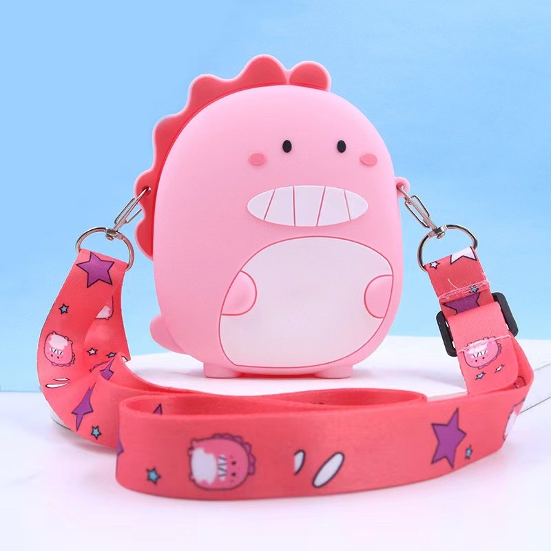 Silikonski novčanik za kovanice s dinosaurom u anime stilu, japanskog stila, cross-body torba, unisex, svakodnevna uporaba