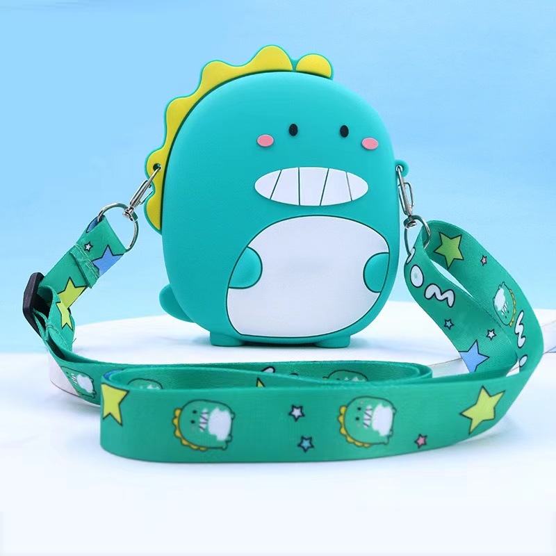 Silikonski novčanik za kovanice s dinosaurom u anime stilu, japanskog stila, cross-body torba, unisex, svakodnevna uporaba
