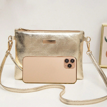 Ženska PU torbica, stil kovert, crossbody, horizontalni kvadratni oblik, zatvarač, džep za mobitel