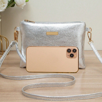 Ženska PU torbica, stil kovert, crossbody, horizontalni kvadratni oblik, zatvarač, džep za mobitel