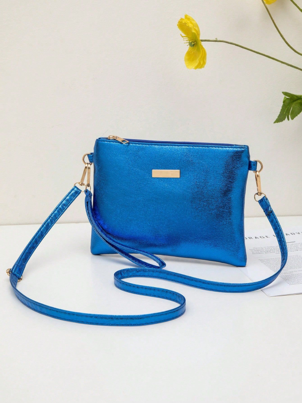 Ženska PU torbica, stil kovert, crossbody, horizontalni kvadratni oblik, zatvarač, džep za mobitel