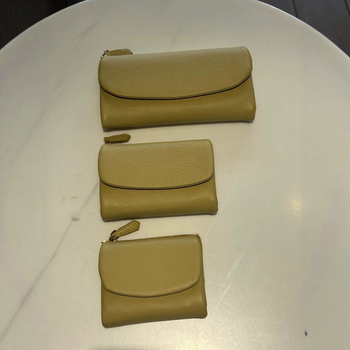 Portofel lung pentru femei, din piele naturală, cu mai multe compartimente pentru carduri, închidere cu capse, stil geantă subraț, piele de vită de primă linie