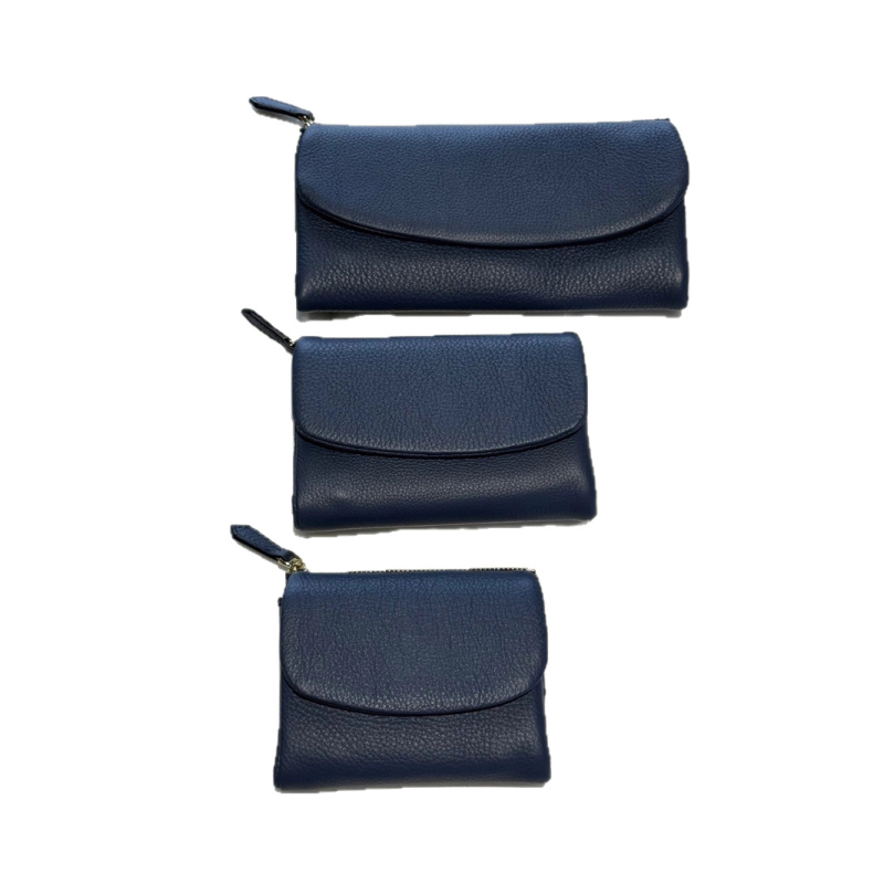 Portofel lung pentru femei, din piele naturală, cu mai multe compartimente pentru carduri, închidere cu capse, stil geantă subraț, piele de vită de primă linie