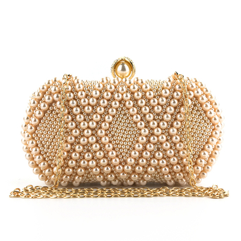 Clutch od perli, ručna izrada, horizontalni kvadratni oblik, zaključavanje, poliester podstava