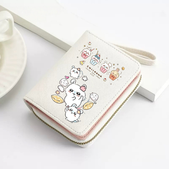 Chiikawa-εμπνευσμένο γυναικείο πορτοφόλι – PU δέρμα, σχέδιο anime καρικατούρας, Deshi Lei Leather Goods, πολύ ελαφρύ, επεκτειόμενο