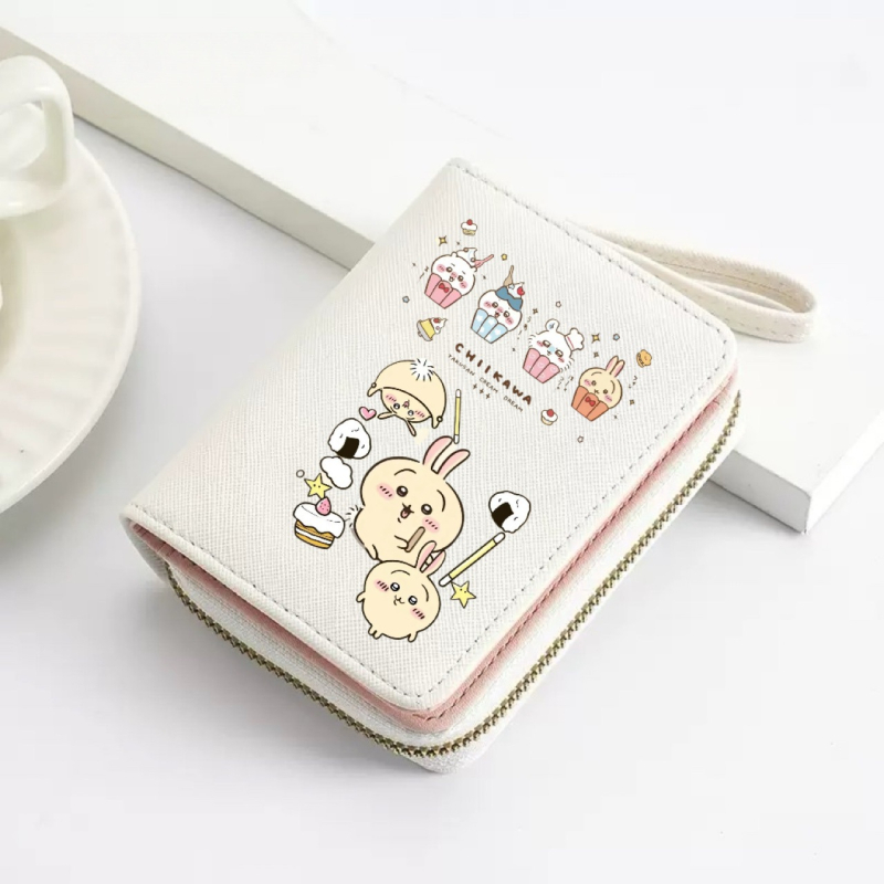 Chiikawa-εμπνευσμένο γυναικείο πορτοφόλι – PU δέρμα, σχέδιο anime καρικατούρας, Deshi Lei Leather Goods, πολύ ελαφρύ, επεκτειόμενο