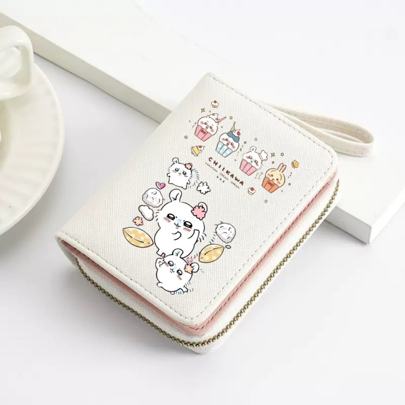 Chiikawa-εμπνευσμένο γυναικείο πορτοφόλι – PU δέρμα, σχέδιο anime καρικατούρας, Deshi Lei Leather Goods, πολύ ελαφρύ, επεκτειόμενο