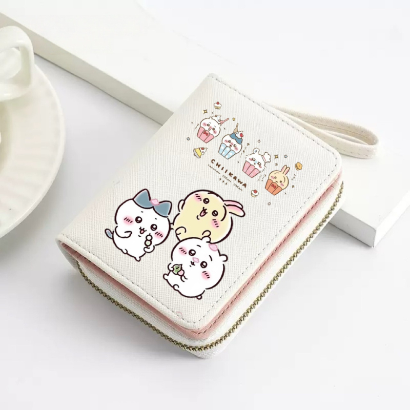 Chiikawa-εμπνευσμένο γυναικείο πορτοφόλι – PU δέρμα, σχέδιο anime καρικατούρας, Deshi Lei Leather Goods, πολύ ελαφρύ, επεκτειόμενο