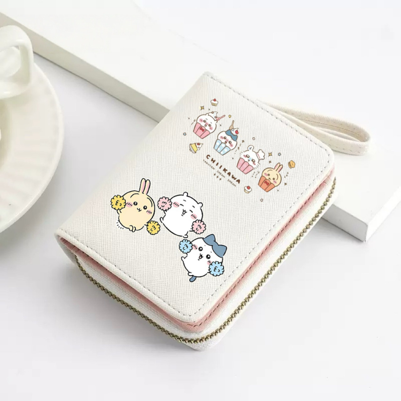 Chiikawa-εμπνευσμένο γυναικείο πορτοφόλι – PU δέρμα, σχέδιο anime καρικατούρας, Deshi Lei Leather Goods, πολύ ελαφρύ, επεκτειόμενο