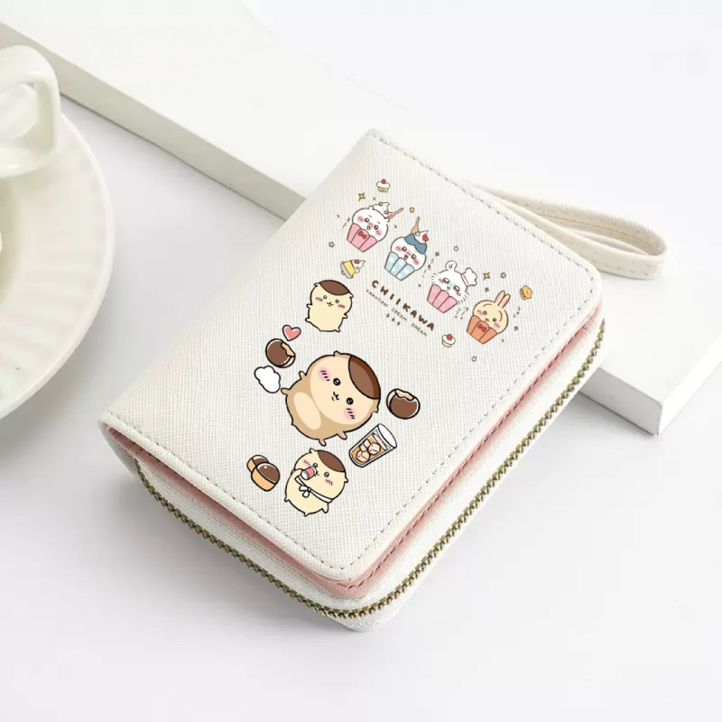 Chiikawa-εμπνευσμένο γυναικείο πορτοφόλι – PU δέρμα, σχέδιο anime καρικατούρας, Deshi Lei Leather Goods, πολύ ελαφρύ, επεκτειόμενο