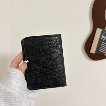 Novčanik i držač kartica od umjetne kože s uzorkom Lychee, unisex, ultra tanak, velik kapacitet, vodootporan i otporan na habanje, PU podstava