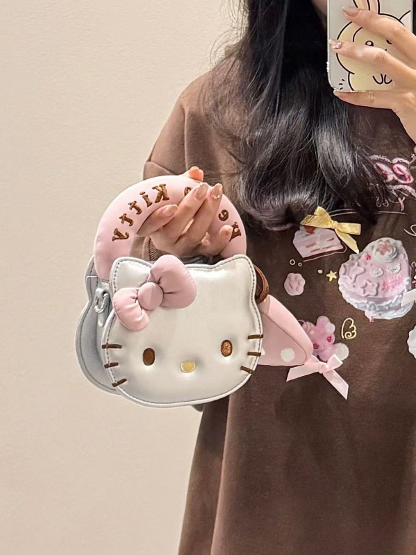 Geantă de umăr pentru femei crossbody, stil copilăresc de desen animat, PU, mică geantă pătrată, căptușeală poliester